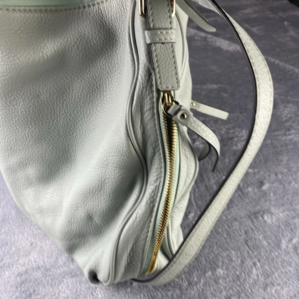 Kate Spade New York Leather Cobble Hill Ella Hobo Bag Blue Designer Quiet Luxury